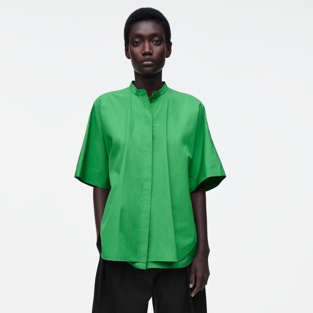 NWT COS oversized curved hem cotton shirt 2